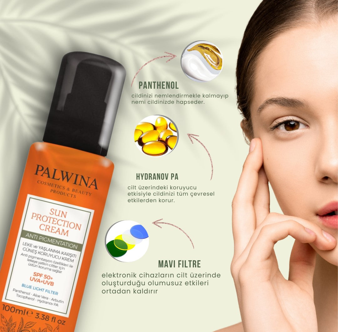 PALWINA Güneş Kremi Anti Pigmentation & Anti-Aging Yoğun Leke Karşıtı SPF 50+ Güneş Koruyucu Krem
