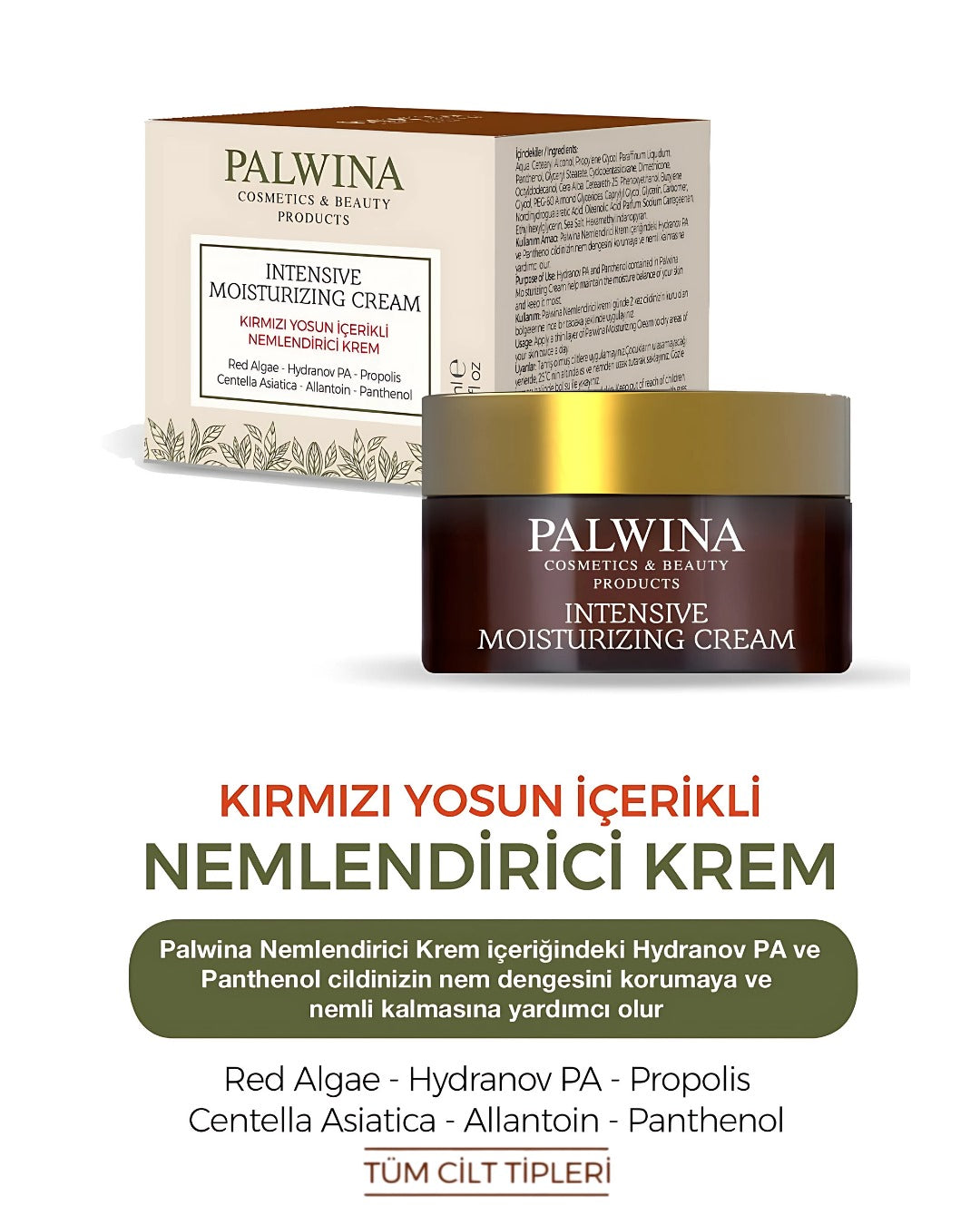 PALWINA Kırmızı Yosun Içerikli 72 Saat Etkili Nemlendirici Kremi ve Spf 50+ Güneş Koruyucu Krem
